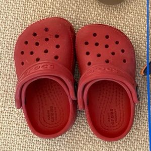 Red infant crocs